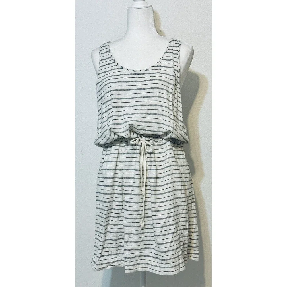lou and grey racerback dress & | Dresses | Lou Gray Women Size Large Linen Blend Striped Tank Pockets Womens dresses